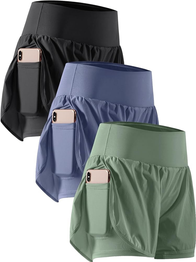 CADMUS 2 in 1 Women's Workout Shorts for Athletic Gym Running Shorts with Phone Pockets | Amazon (US)