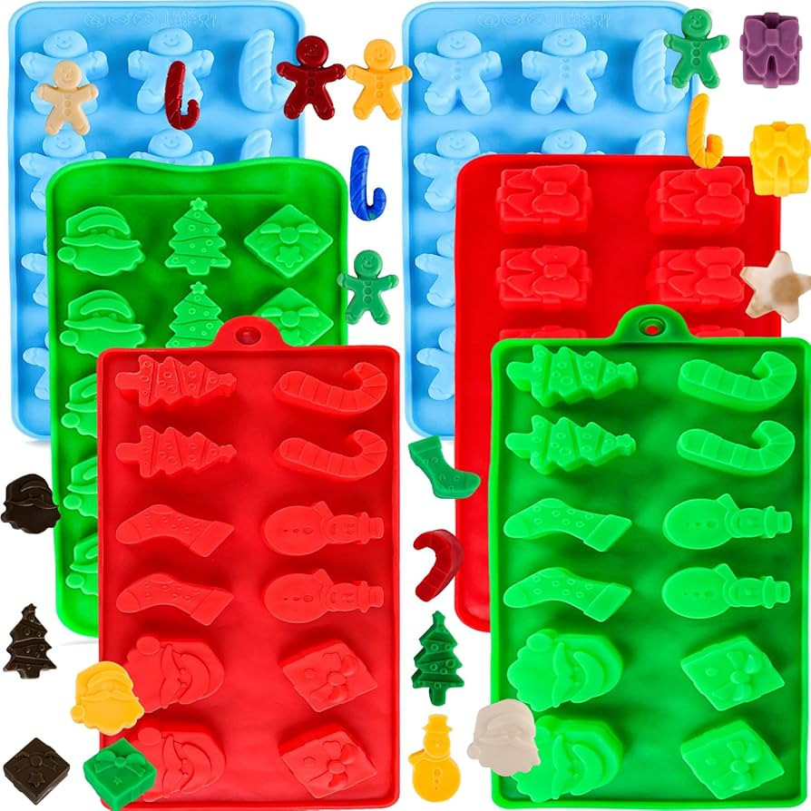 Christmas Silicone Molds Christmas Chocolate Mold Candy Molds for Baking Sweet Treats,Cake Xmas G... | Amazon (US)