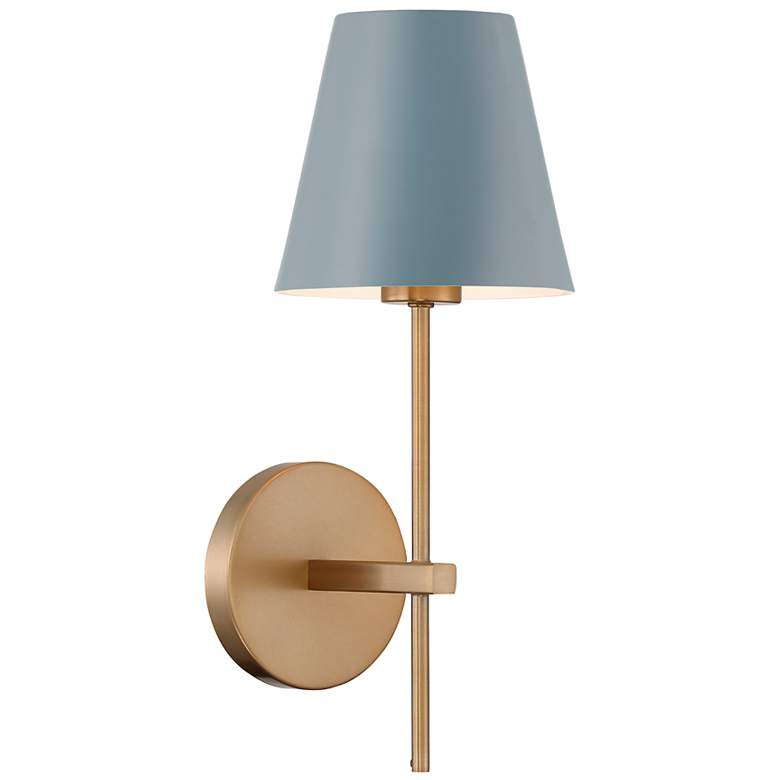 Crystorama Xavier 15" High Vibrant Gold and Blue Wall Sconce - #2013D | Lamps Plus | Lamps Plus