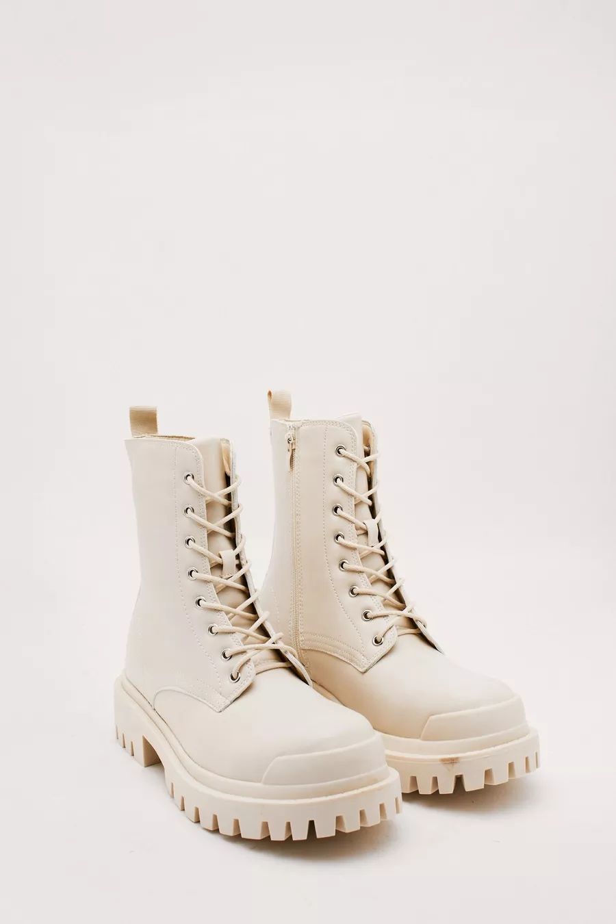 Faux Leather Cleated Biker Boots | Nasty Gal UK (+IE)