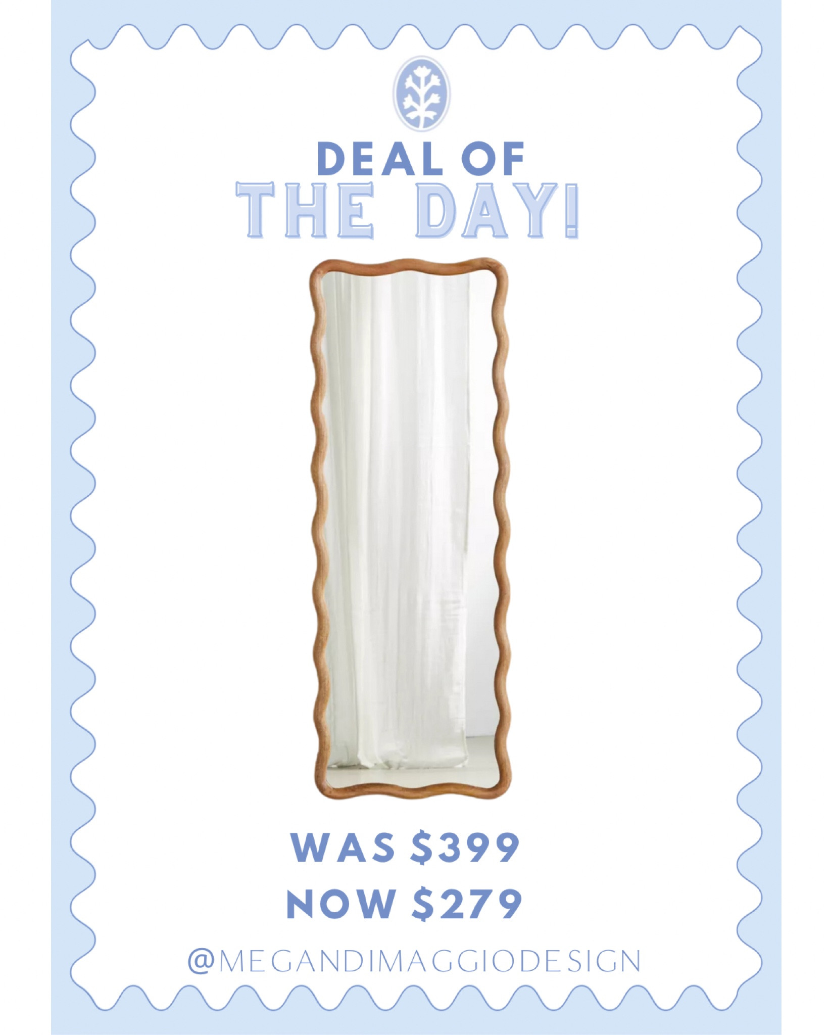 Yay!! This squiggle, scallop, wavy…whatever you wanna call it 🤣 long mirror is on sale for a limited time making it just $279!! 🤯🙌🏻🤩 So cute for a bedroom, dressing room or closet, office, or even in a hallway!

#LTKsalealert #LTKhome