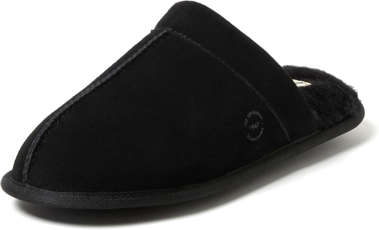 Dearfoams Men's Genuine Suede Indoor Outdoor Comfort Memory Foam Bradford Scuff House Slipper | Amazon (US)