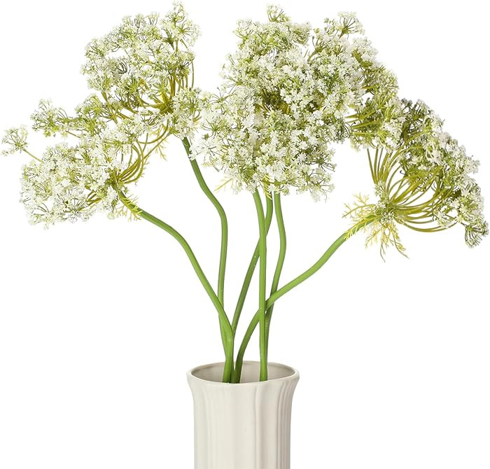 Norme 6 Pcs Artificial Queen Annes Lace Stem 36 Inch Fake Carrot Flower Picks Faux Ammi Majus for... | Amazon (US)