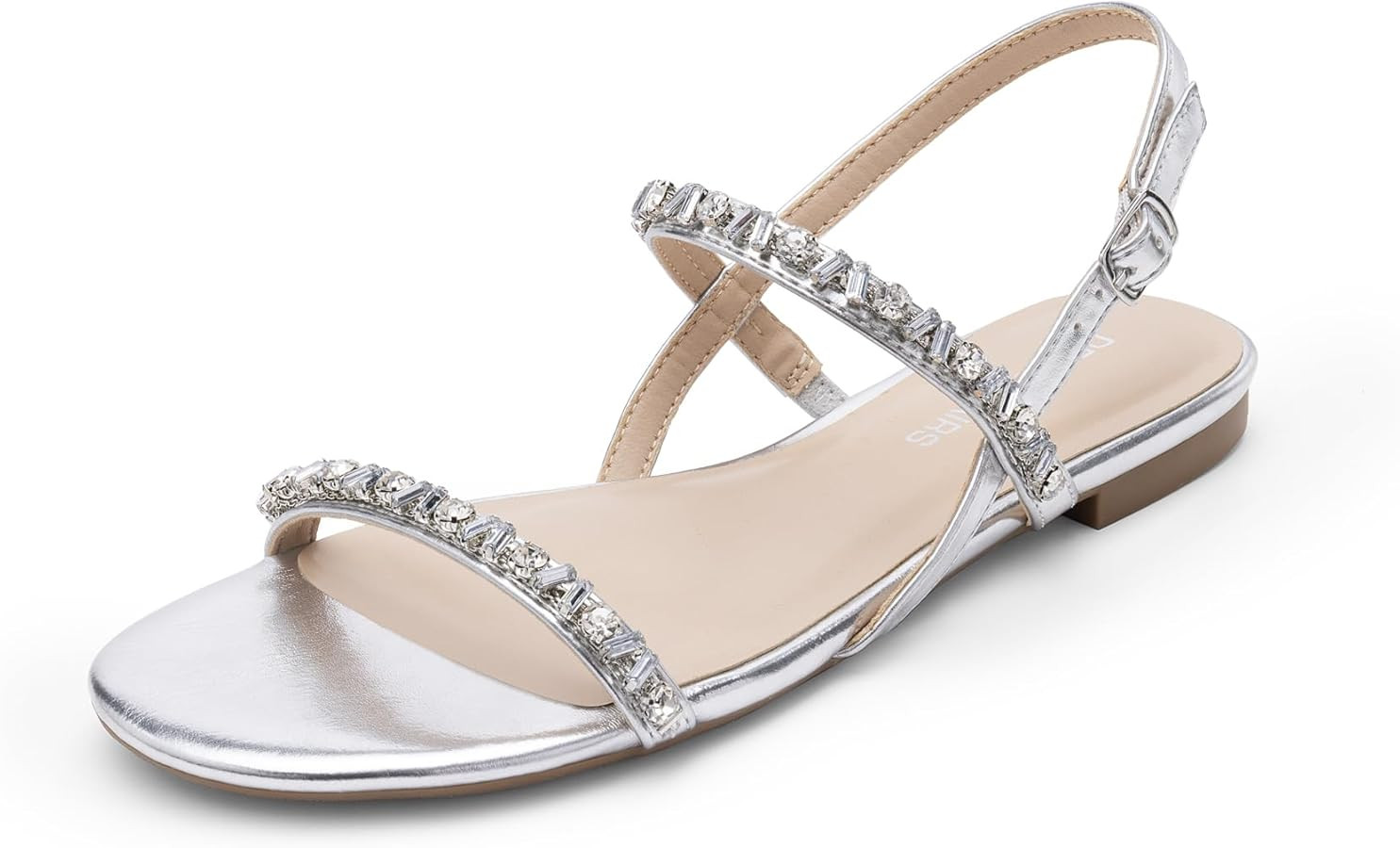 DREAM PAIRS Women's Rhinestone Sandals Open Toe Casual Dressy Sparkly Comfortable Flat Summer Sho... | Amazon (US)