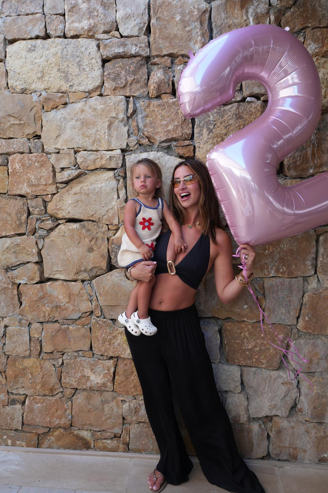 Summer, outfit idea, Zara, bikini top, wide-leg trousers, Miu Miu sunglasses, knit kids dress, Crocs kids 

 #LTKuk #LTKsummer #LTKeurope