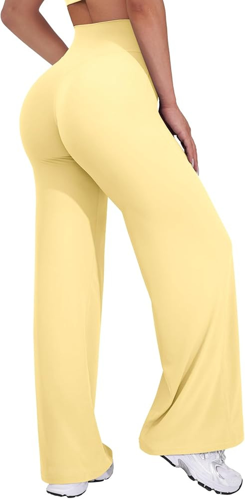 VOYJOY Straight Leggings Bottoms Womens Wide Leg 29"/ 31.5"/33"/35" Pants | Amazon (US)