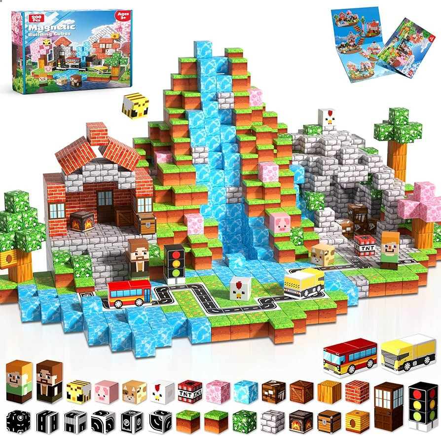Magneverse 200 PCS 0.8in Magnetic Blocks - Magnet Toys & Magnetic Building Blocks Cubes, Stacking... | Amazon (US)