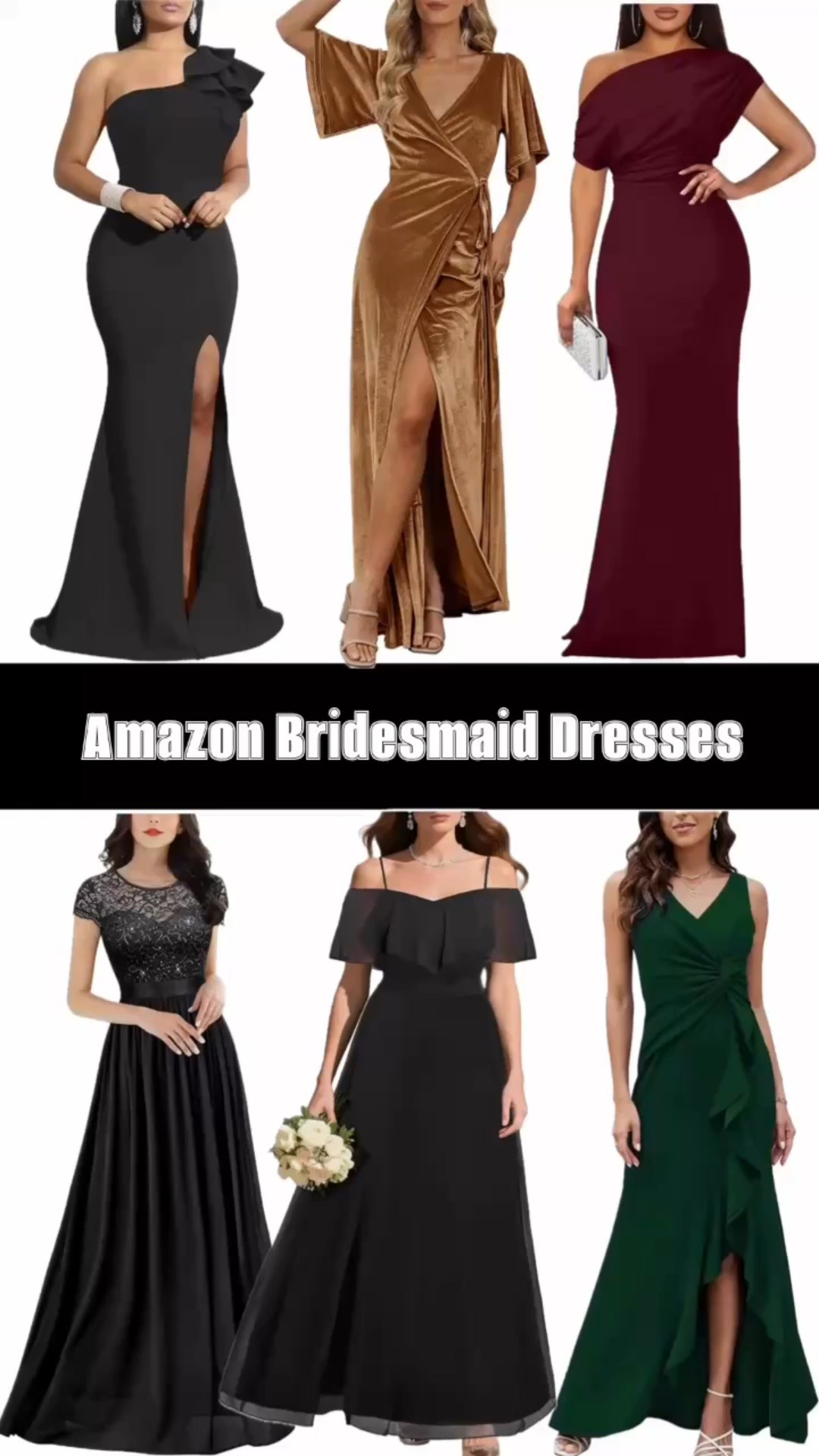 Bridesmaid dresses on Amazon under $65. Affordable fall winter wedding guest dresses. 

#LTKSeasonal #LTKWedding #LTKFindsUnder100