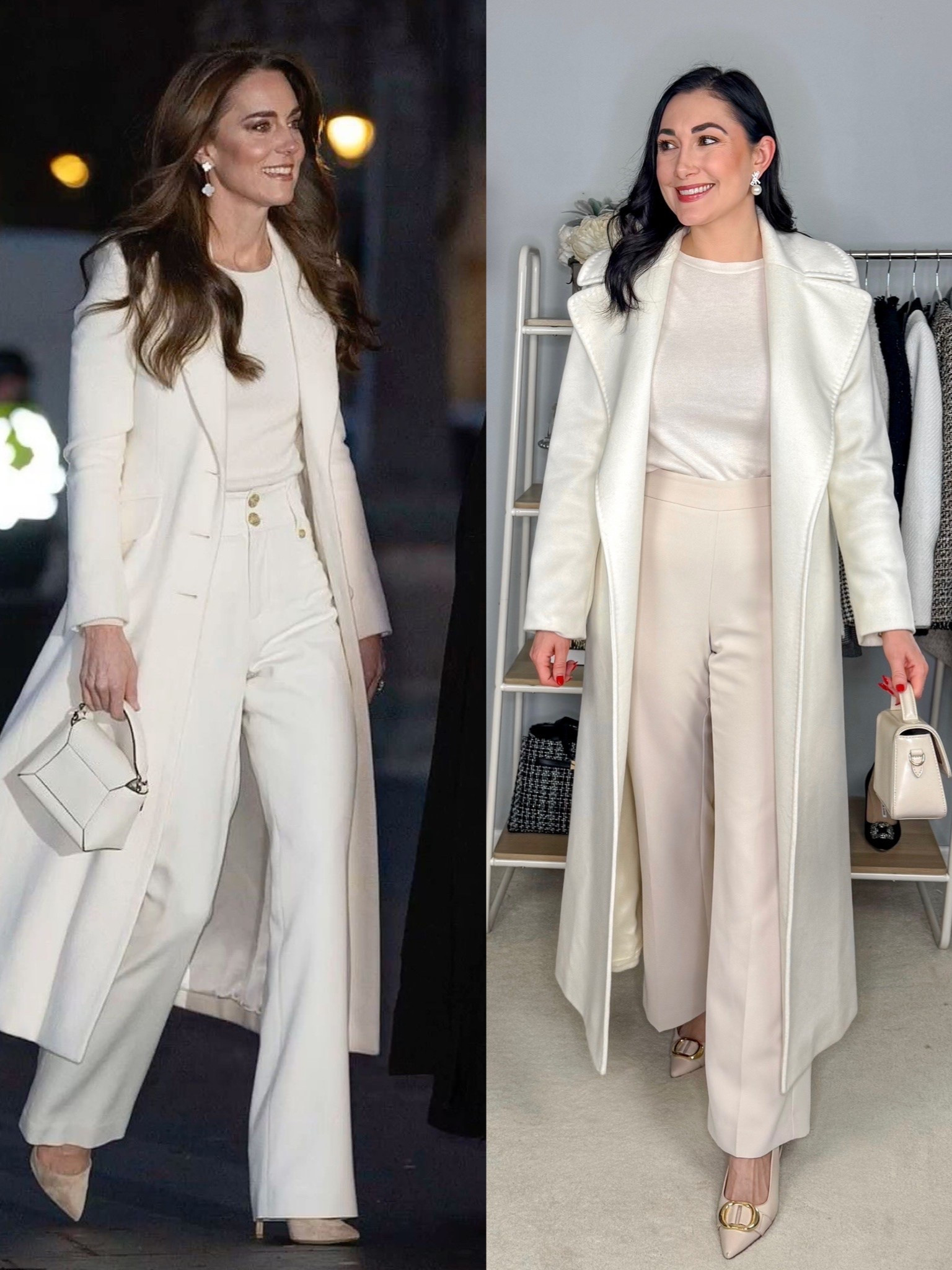 Princess Catherine Pinterest outfit recreation 🤍

Ivory wrap coat size 6, sized up 
Ivory top 
Ivory pants size 4 curvy, TTS
Ivory heels 

#LTKSeasonal #LTKWorkwear #LTKootd