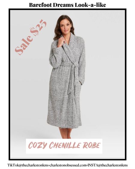 SALE! Cozy chenille robe with hundreds of 4-5 stars reviews! Comes in pink, white and gray. Only $25!! Some say is a Barefoot Dreams dupe. 

#LTKsalealert #LTKunder50 #LTKFind