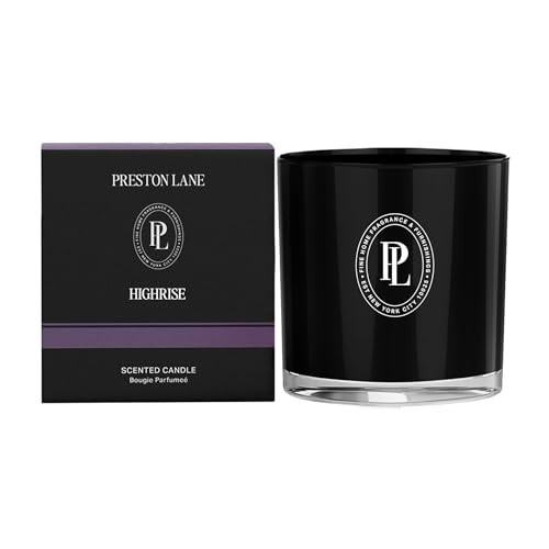 Preston Lane Luxury 3-Wick Scented Candle, Highrise, 24 oz Hand-Poured in USA | Long Burn Time (40–50 Hrs), Vegan Soy Wax Blend, Decorative Ceramic Vessel, Fine Italian Fragrance | Amazon (US)