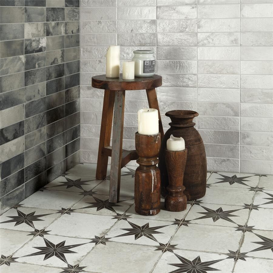 SomerTile Royals Estrella Ara Nero 17-5/8 in. x 17-5/8 in. x 11mm Ceramic Floor and Wall Tile (5 Til | Bed Bath & Beyond