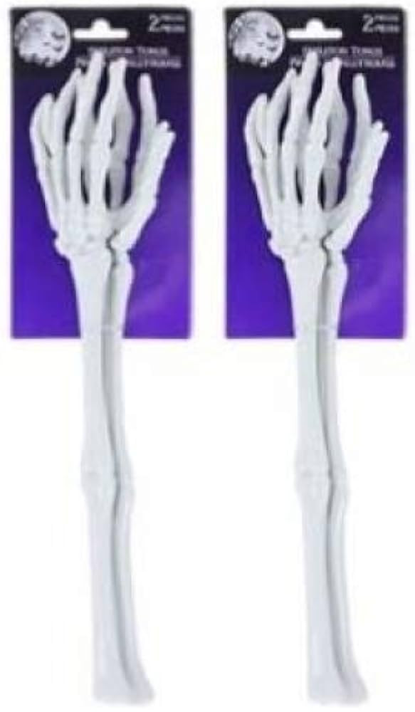 Forum Novelties Two Sets of Plastic Skeleton Arms & Hands Serving Forks or Tongs, standard | Amazon (US)