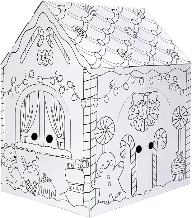 kockuu Gingerbread Cardboard House to Color for Kids Toddlers, Large Gingerbread Cardboard Colori... | Amazon (US)
