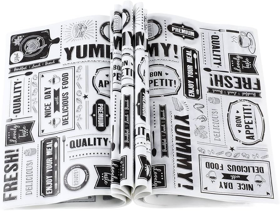 150 Pieces Newsprint Wax Paper Sheets Newspaper Theme Food Wrap Paper Grease Resistant Tray Liner... | Amazon (US)