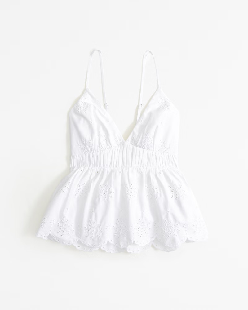 Eyelet Embroidered Bow-Back Top | Abercrombie & Fitch (US)