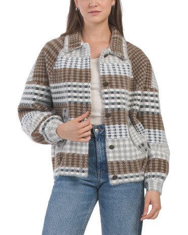 Eyelash Bomber Jacket | TJ Maxx