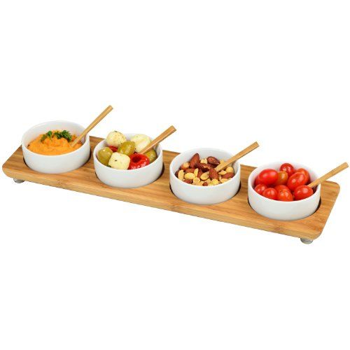 Picnic at Ascot Four Bowl in Line Serving Platter, Bamboo | Amazon (US)
