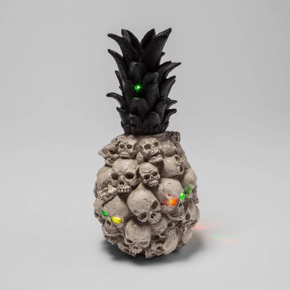 Pineapple Resin with Skulls Lit Halloween Decorative Holiday Scene Prop - Hyde & EEK! Boutique™ | Target