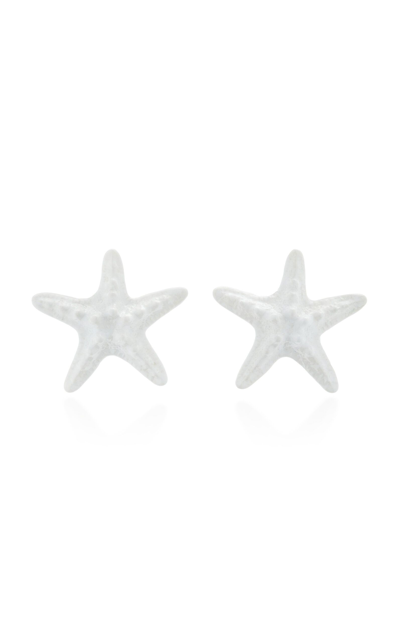 Julietta - Women's Exclusive Single Star Resin Enamel Earrings - White - OS - Moda Operandi - Gifts  | Moda Operandi (Global)