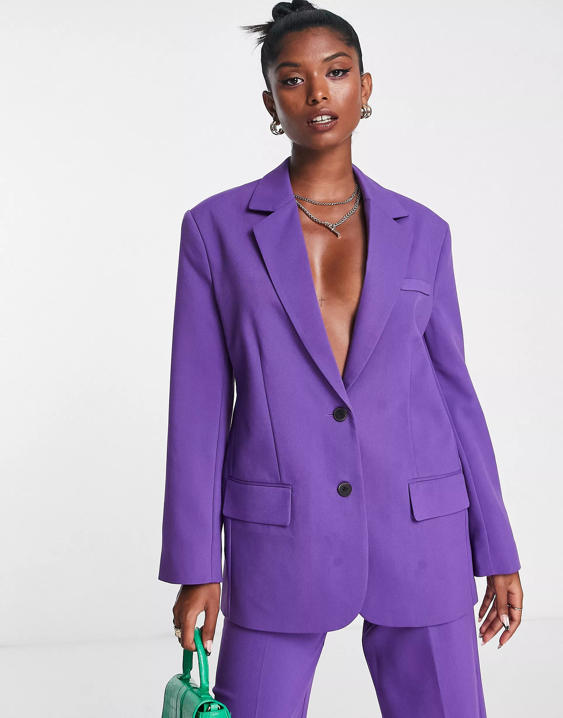 ASOS DESIGN extreme oversized suit blazer in purple | ASOS | ASOS (Global)