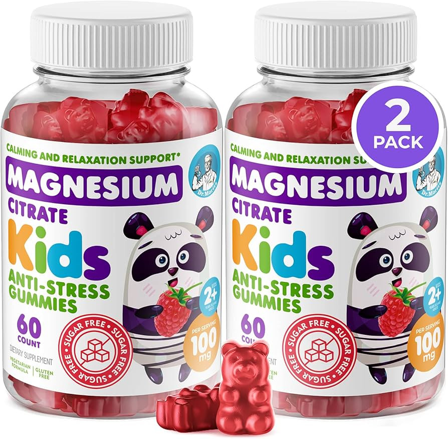 Gomitas de magnesio para niños, sin azúcar, suplemento de gomitas de magnesio calmantes para ni... | Amazon (US)