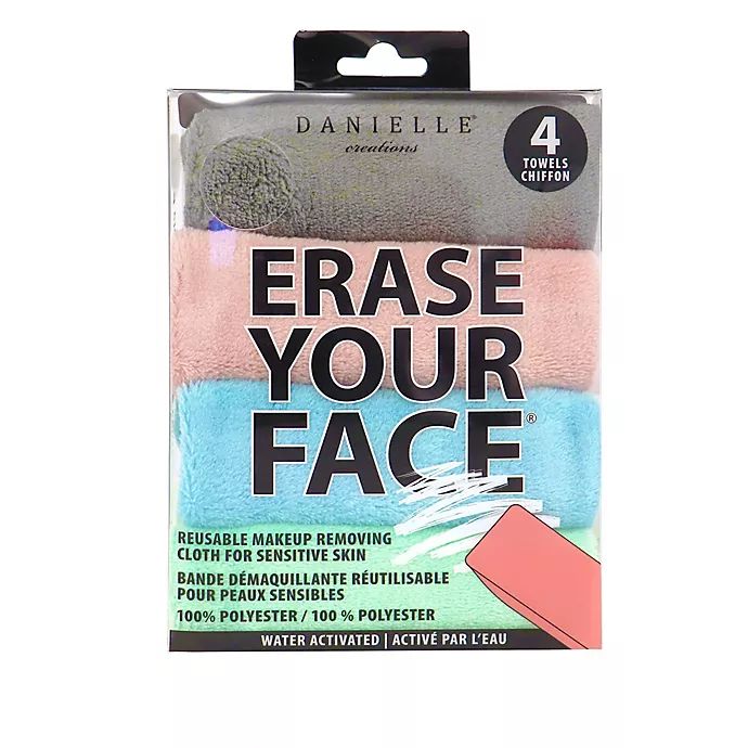 Erase Your Face 4-Pack Reusable Makeup Removing Cloth for Sensitive Skin | Bed Bath & Beyond