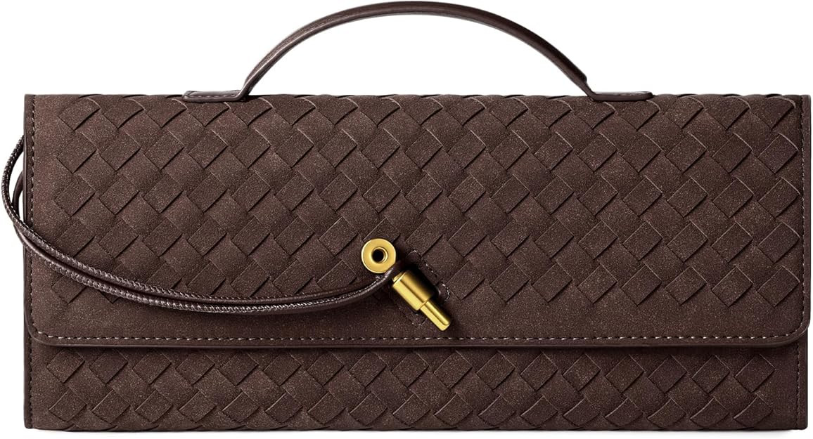 Clutch Purses for Women Woven Handbag Leather Evening Shoulder Bags Ladies Crossbody Bag Satchels | Amazon (US)