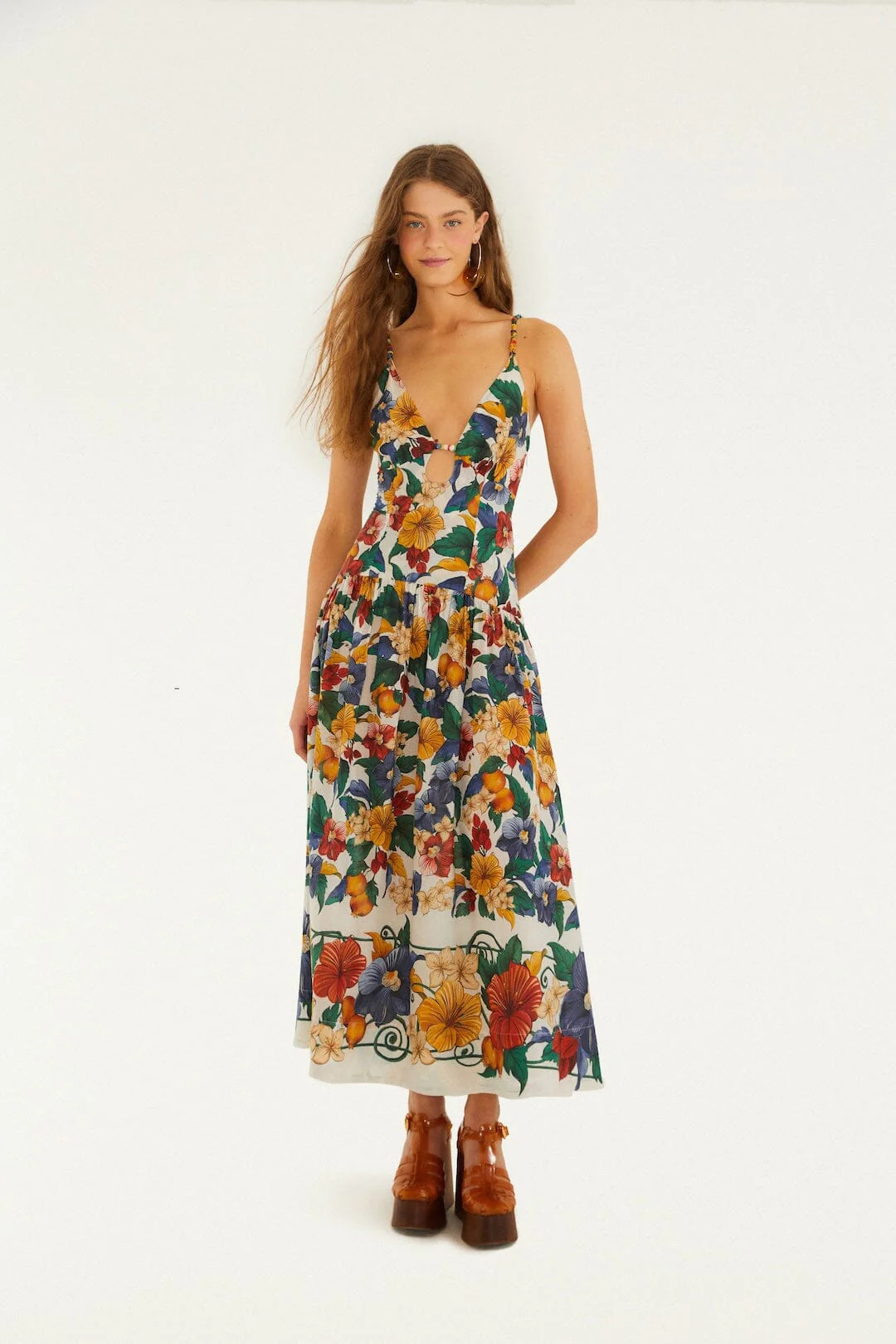 Off-White Tropi Embroidered Maxi Dress | FARM Rio | FarmRio (US)