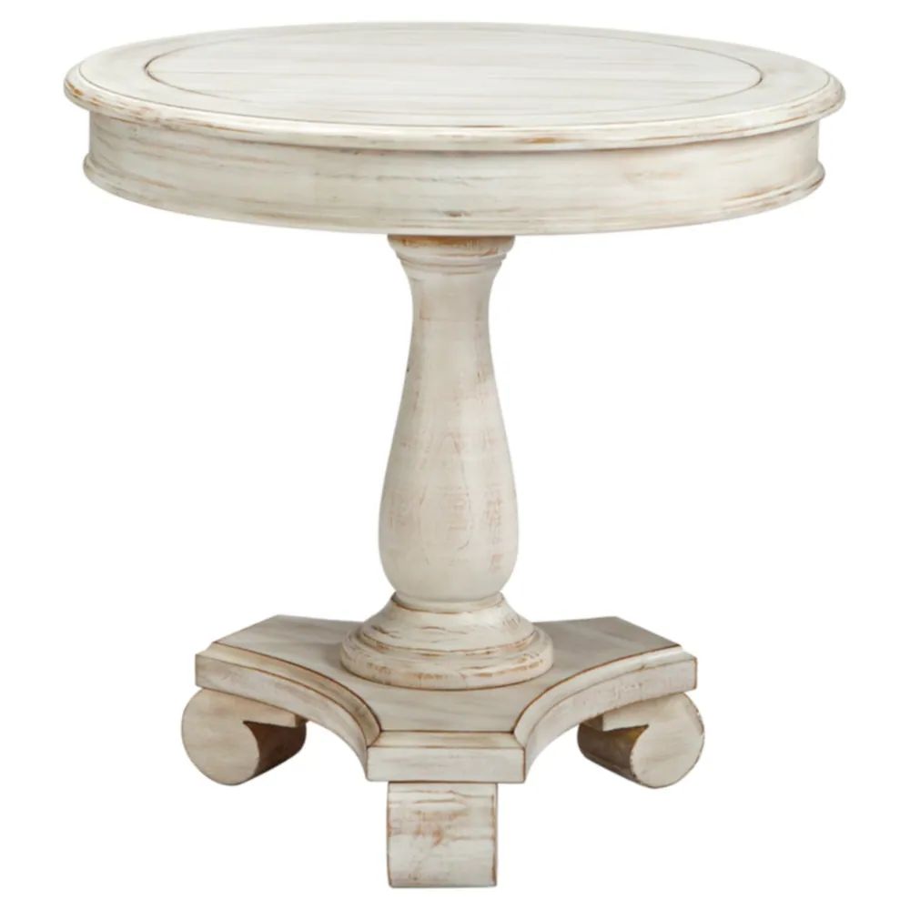 Mirimyn Vintage White Round Accent Table (Table) | Bed Bath & Beyond