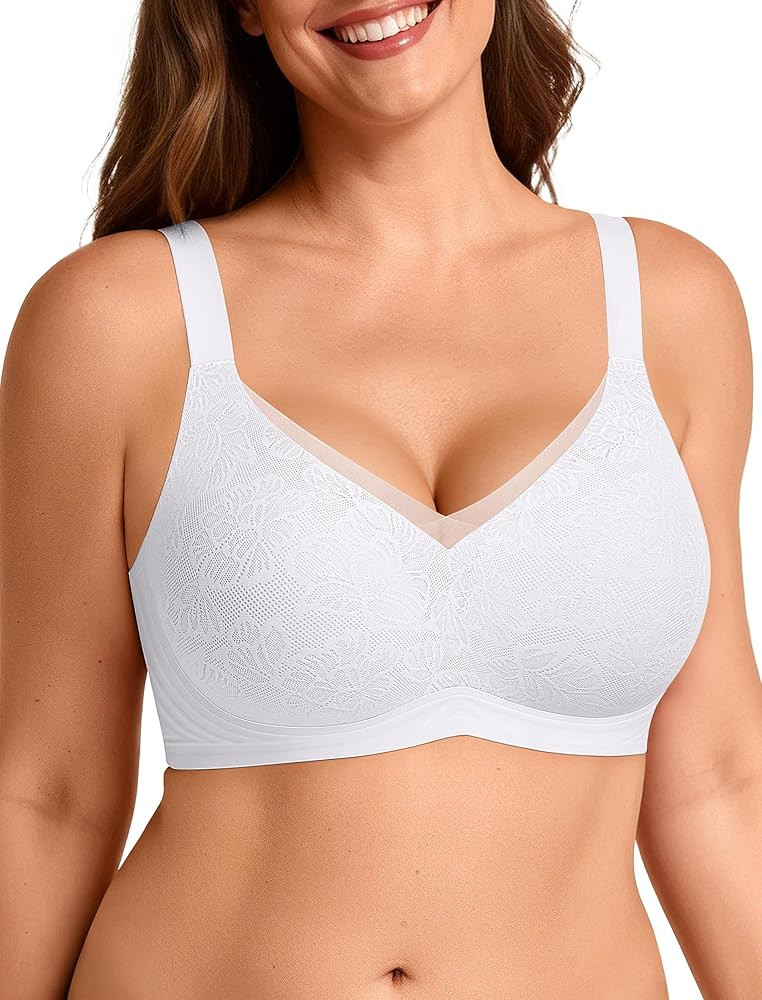 OEAK Womens Wireless Jelly Bras V Mesh Comfortable Bralette Supportive Tshirt Bra No Underwire Se... | Amazon (US)
