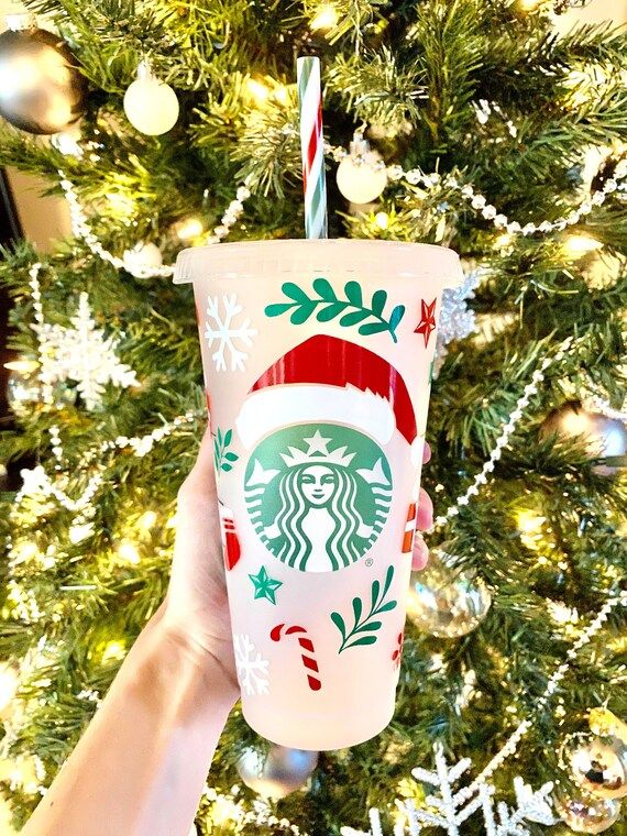 Read the full title
    Christmas Starbucks Cup, Christmas Starbucks Cold Cup Tumbler, Christmas ... | Etsy (US)
