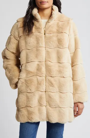 Wavy Reversible Faux Fur Quilted Coat | Nordstrom