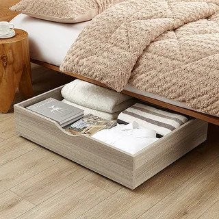 The Storage MAX - Underbed Wooden Organizer with Wheels (Natural) | Bed Bath & Beyond