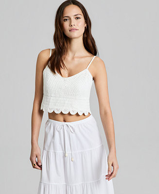 Women's Cotton Crochet Cropped Top | Macy's