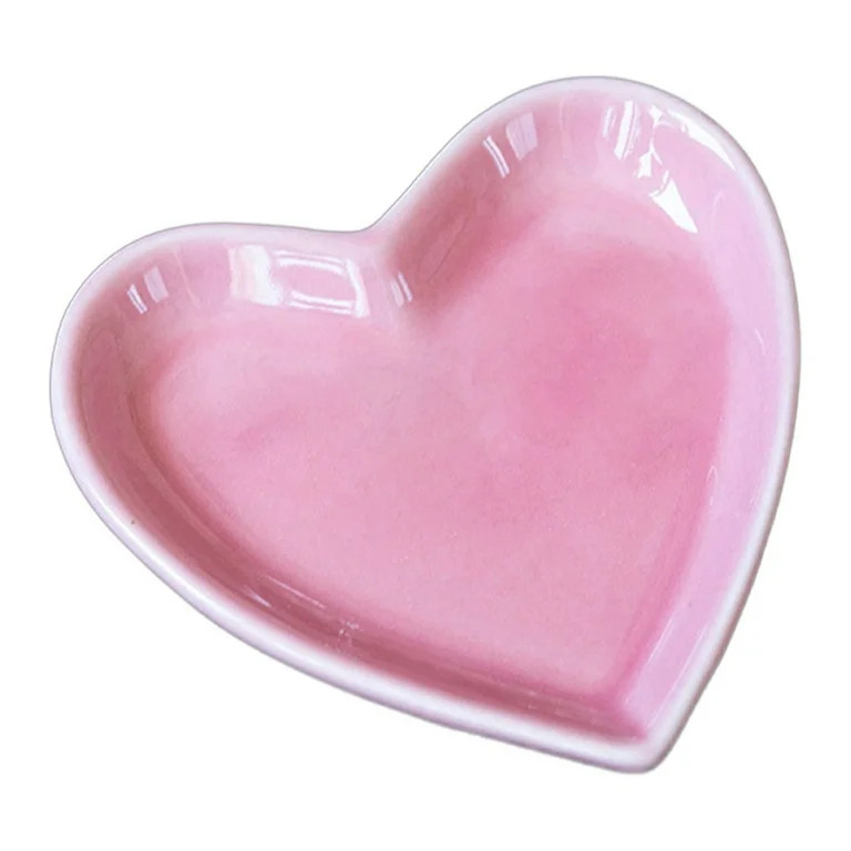 Ceramic Heart Shape Jewelry Plate Hand Painted Fruits Plate, Valentine's Day Decorative Tray | Walmart (US)