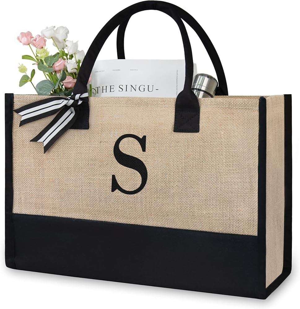 TOPDesign Personalized Initial Jute Bag, Tote Bag for Women | Amazon (CA)