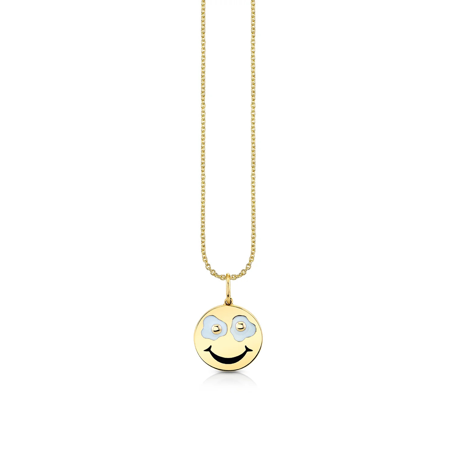 Gold & Diamond Fried Happy Face Charm | Sydney Evan