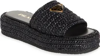 Raffia Flatform Slide Sandal (Women) | Nordstrom