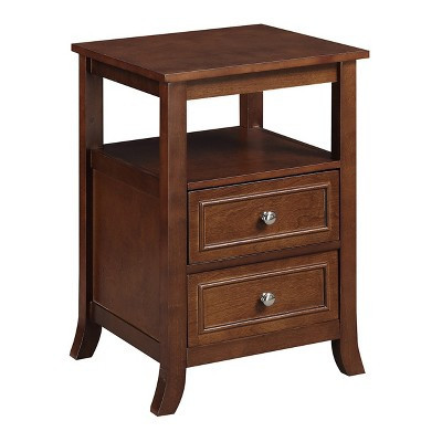 Melbourne End Table Espresso - Breighton Home: 2 Drawers, Shelf, Transitional Style | Target