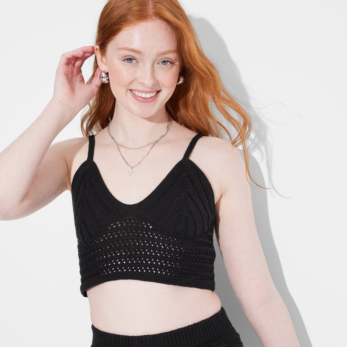 Women's Open Work Sweater Tank - Wild Fable™ Black XS | Target