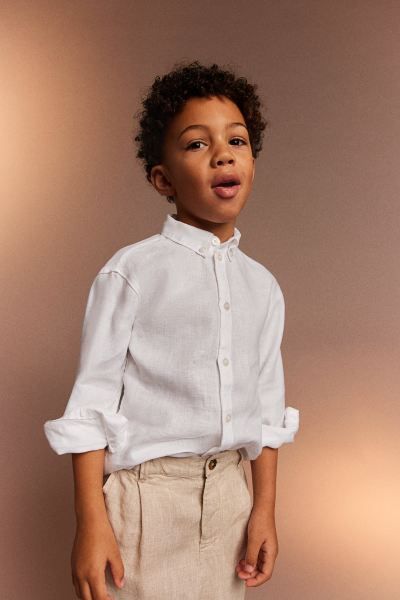 Linen Shirt - White - Kids | H&M US | H&M (US + CA)