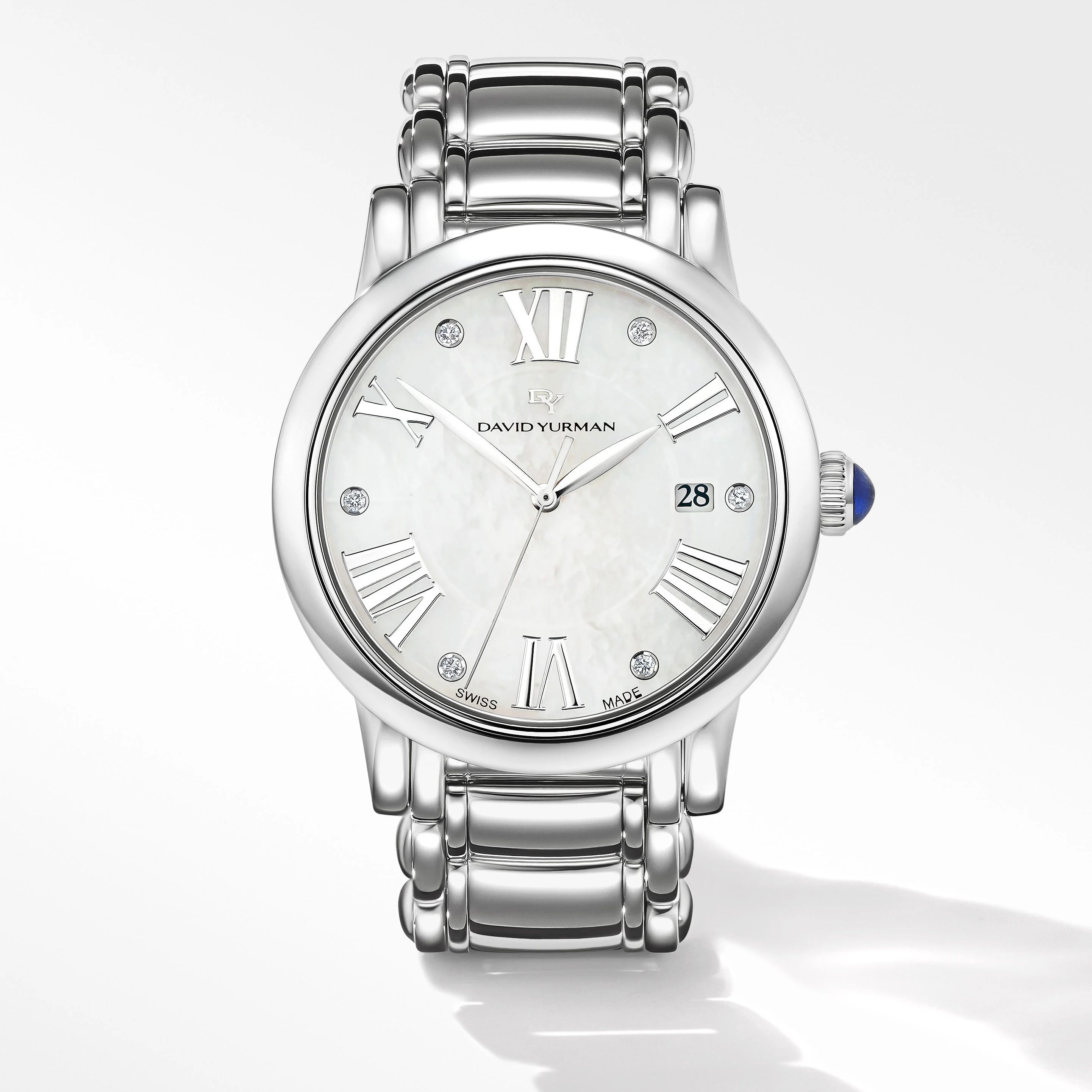 Classic Quartz Stainless Steel Watch with Diamond Bezel | David Yurman