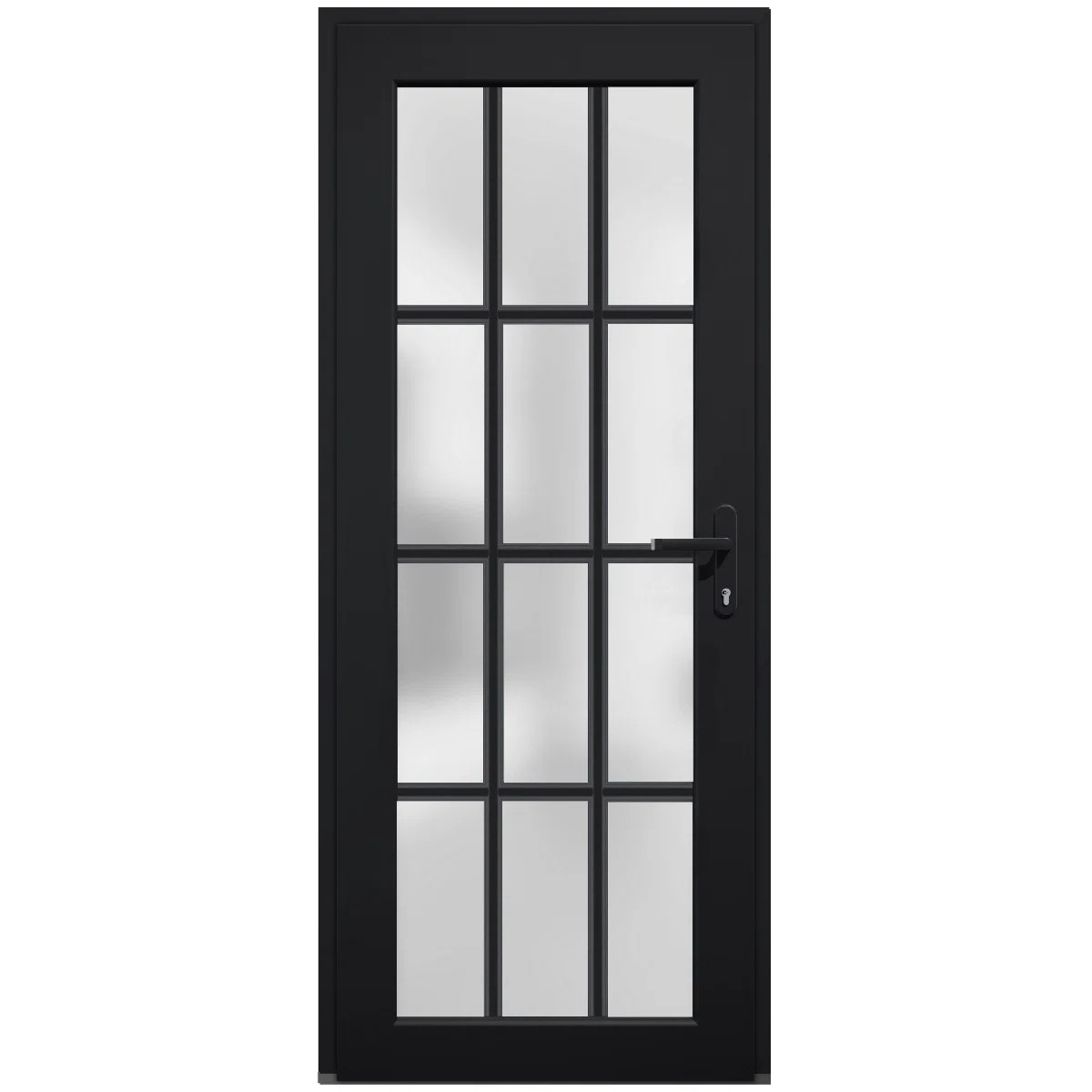 Front Exterior Prehung Fibreglass Door Frosted Glass / Manux 8312 Matte Black / Office Commercial... | Wayfair North America