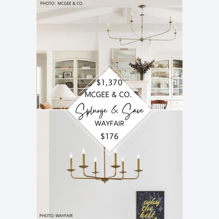 Updated find!🚨 McGee and Co.’s Nottaway Chandelier is a modern traditional lighting dream; it features curved candle-style arms and it comes in brass and bronze.

Wayfair’s version is also transitional in style, features curved arms, and comes in brass, black, and a brass/black combination.

#mcgeeandco #dupe #lookforless #budget #homedecor #lighting #light #chandelier #nottaway #copycat #studiomcgee #wayfair.  McGee and Co. Nottaway dupe. McGee and Co. Nottaway Chandelier dupes. McGee and Co. Dupes. Studio McGee dupes. McGee and Co. Looks for less. Decorating on a budget. Lighting dupes. Affordable chandeliers. Wayfair finds. Gold chandeliers. Candelabra chandeliers. Luxury chandeliers. Studio McGee copycats. Modern traditional lighting. Transitional lighting. 

#LTKFind #LTKhome #LTKsalealert