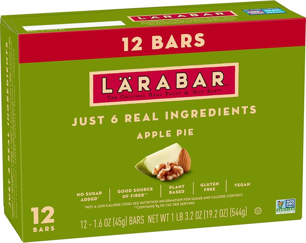 Larabar Apple Pie, Gluten Free Vegan Fruit & Nut Bars, 1.6 oz bars, 12 ct | Amazon (US)