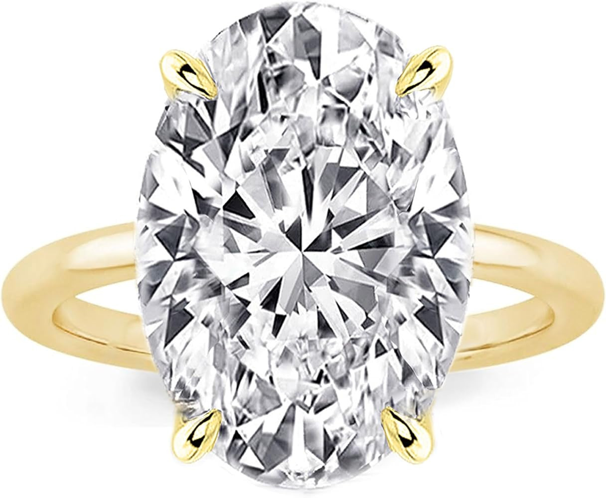 8CT Big Oval Engagement Ring,Oval Cut Rings for Women,D-Color VVS Big CZ Promise Ring in S925 Ste... | Amazon (US)