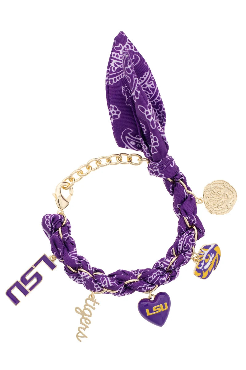 LSU Tigers Bandana Charm Bracelet | CANVAS