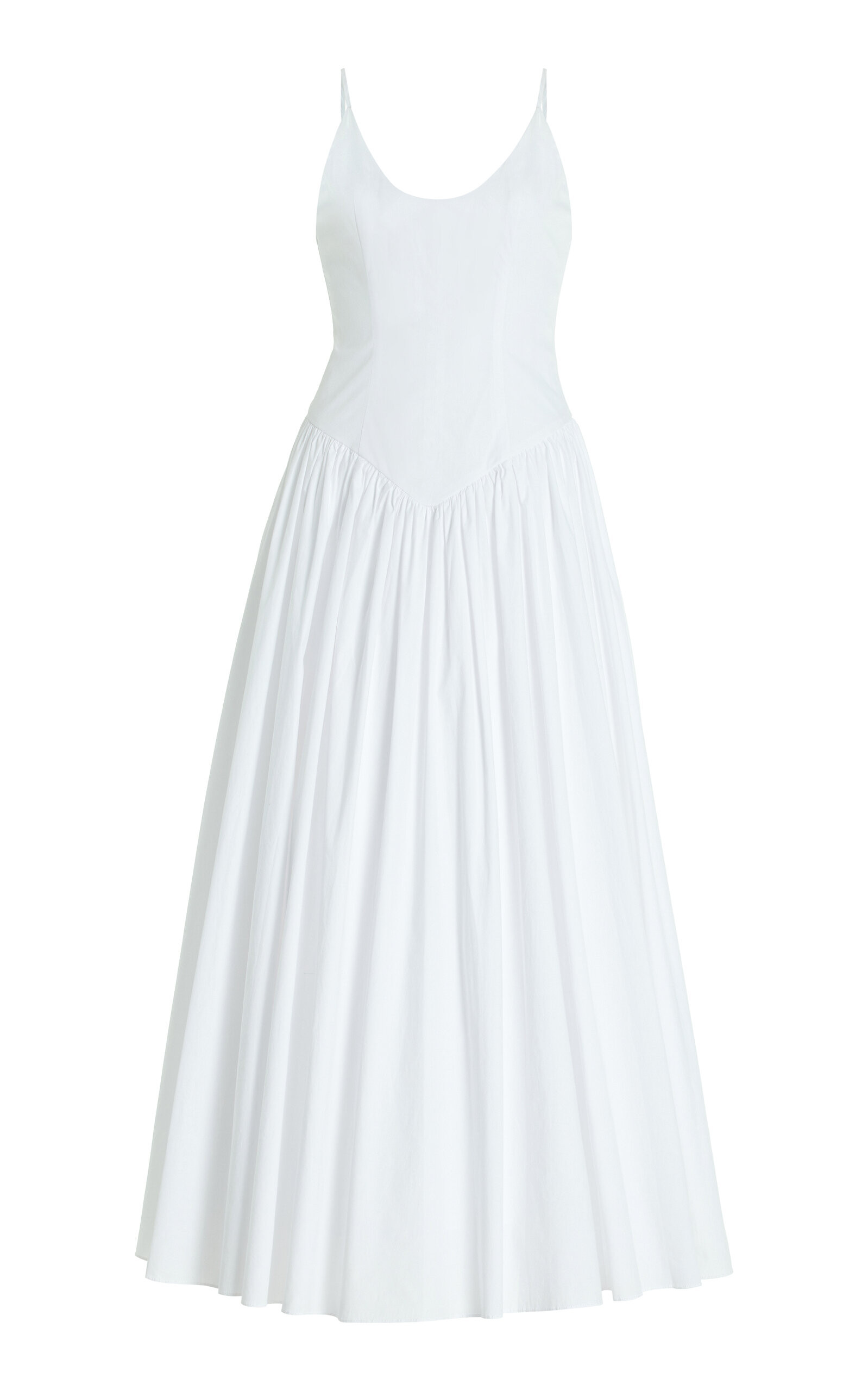 STAUD - Dena Stretch-Cotton Maxi Dress - White - US 6 - Moda Operandi | Moda Operandi (Global)