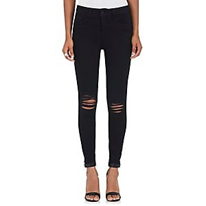 L'Agence Women's Margot Distressed Skinny Jeans - Zinc Destr Size 26 | Barneys New York (Global)